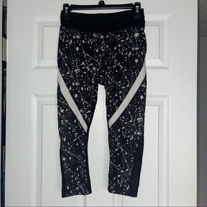 Danskin Black/White Splatter Leggings with Mesh